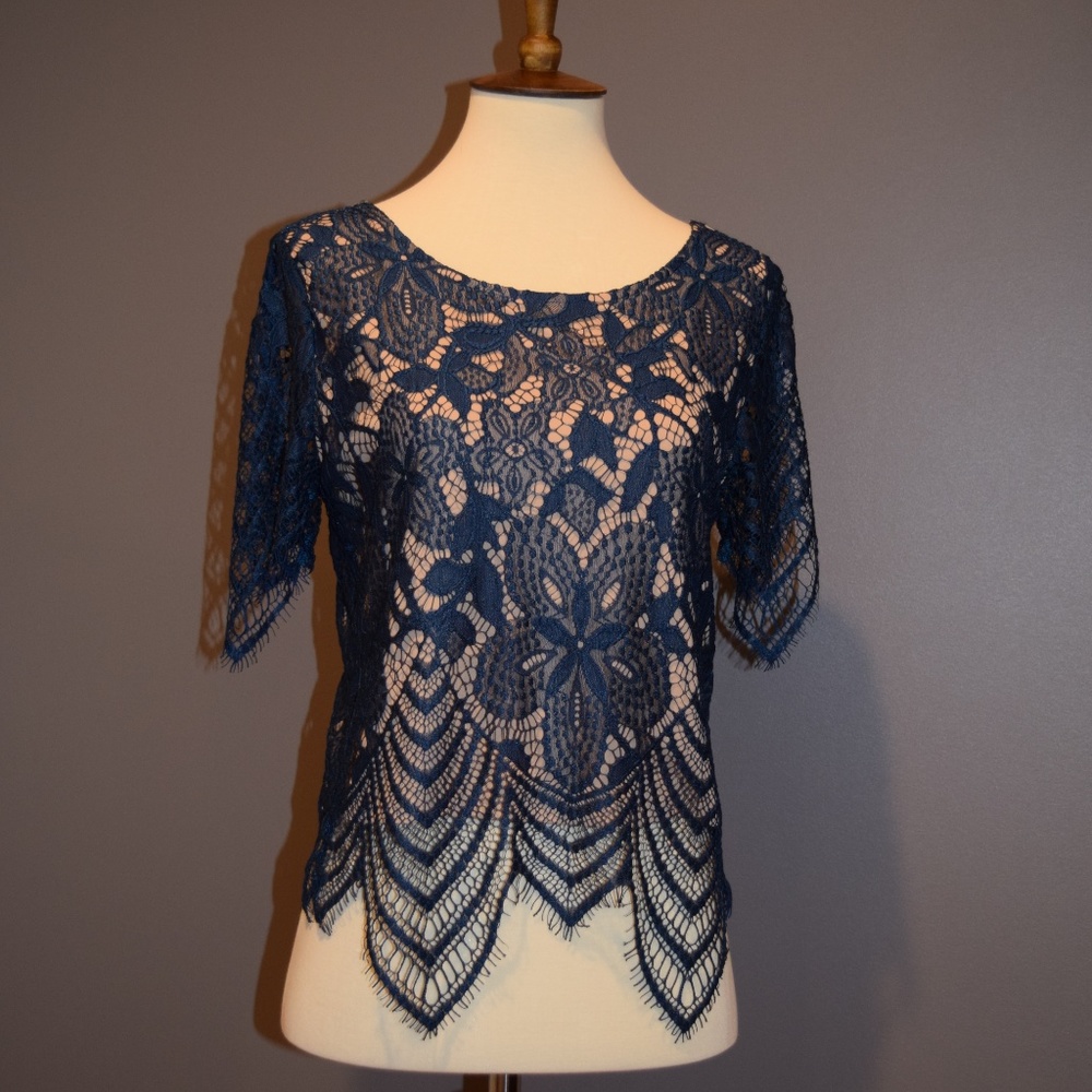 Express Lacey Blue Top
